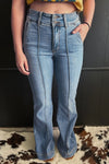 Chic Boot Cut Jeans for Women in Classic Blue - Flattering Fit for All-Day Comfort and Versatile Casual Looks