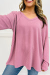 Women's Soft Knit Twisted Ribbed Long Sleeve Top - Chic Casual Style for Year-Round Comfort and Versatility