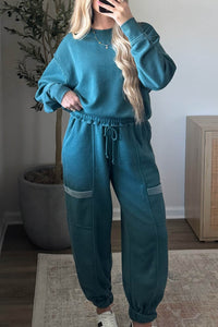 Women's Colorblock Jogger Pants Set - Stylish & Comfortable Casual Activewear for Chic Everyday Looks