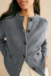 Cozy Oversized Grey Chunky Cardigan for Women - Stylish Knit Sweater for Casual Comfort and Everyday Wear
