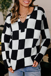 Soft Knit Women's Cozy Checked Sweater - Classic Fit for Effortless Style and Warmth in Autumn & Winter Fashion