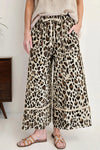 Chic Women's Leopard Print Wide Leg Pants - Comfortable, Trendy Fit for Casual and Stylish Everyday Wear