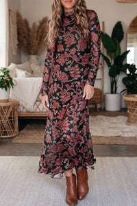 Elegant Floral Maxi Dress for Women - Bohemian Style, Flowy Fit, Perfect for Summer Events and Beach Days