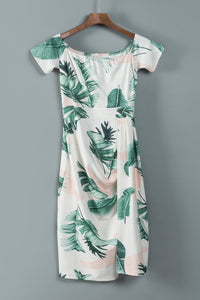 womens-dresses-single-breasted-lace-up-print-dress