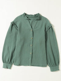 womens-coats-beaded-button-solid-color-lantern-long-sleeve-coat