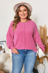 Plus Size Women's Cozy Ribbed Long Sleeve Top – Stylish, Comfortable Everyday Wear in Soft Fabric