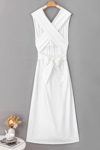 elegant-solid-deep-v-neck-split-dress
