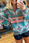 Boho Chic Women's Aztec Print Sweatshirt - Cozy Casual Pullover for Stylish Fall & Winter Looks