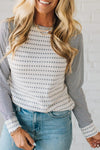 Casual Women's Black Stripe Raglan Long Sleeve Tee with Trendy Patchwork Design for Effortless Everyday Style