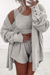 Chic Women's Cozy Lounge Set with Soft Knit Cardigan - Relaxed Fit for Casual Days and Home Relaxation