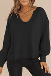 Chic Women's Black Sweatshirt - Cozy Casual Fit with Trendy Design for Everyday Comfort and Effortless Style