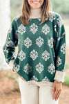 Trendy Women's Green Ribbed High Neck Sweater with Cuffed Sleeves - Cozy Fall Fashion Essential