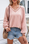 Pastel Textured Knit Top for Women - Stylish Casual Wear, Perfect for Layering and Everyday Outings