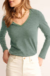 Casual Chic Women's Striped Long Sleeve Top in Lightweight Fabric - Ideal for Everyday Wear and Effortless Layering