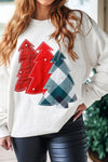 Cozy Red Women's Christmas Tree Sweatshirt - Fun Graphic Holiday Pullover with Relaxed Fit for Festive Cheer