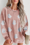 Cozy Women's Pink Halloween Sweatshirt - Trendy Fall Style for Festive Celebrations and Seasonal Comfort