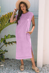 Vibrant Women's Short Sleeve Maxi Dress - Comfortable & Flattering for Casual or Dressy Events, Perfect Summer Style