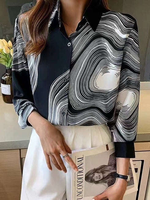 womens-blouses-button-long-sleeves-lapel-printed-blouse