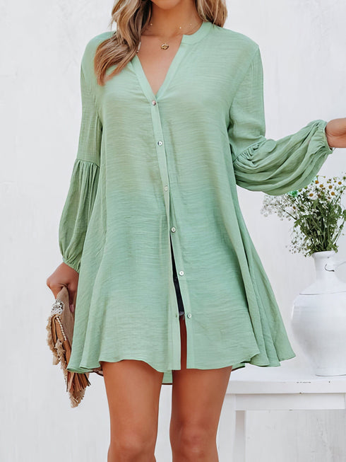 womens-t-shirts-solid-stitching-long-sleeves-button-ruffled-t-shirt