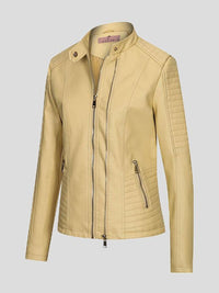 womens-jackets-temperament-slim-zipped-leather-jacket