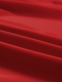 Vibrant Crimson V Neck Blouse with Puffy Sleeves