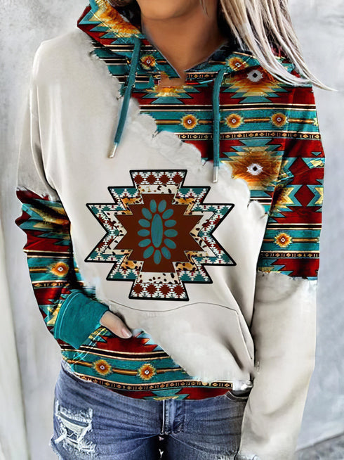 womens-hoodies-polygon-print-long-sleeve-pocket-hoodie