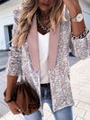 Glamorous Sparkling Lapel Blazer - Pink Sparkle Jacket