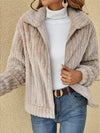 MsDressly√É‚Äö√Ç¬Æ Zip Lapel Plush Cropped Jacket