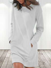 womens-dresses-solid-crew-neck-long-sleeve-pocket-dress