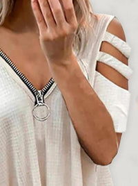 cold-shoulder-cutout-sleeve-zip-front-top