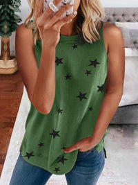 star-print-sleeveless-pullover-racer-top