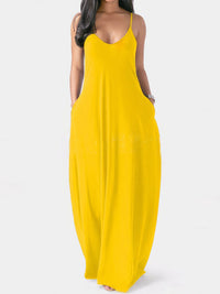 v-neck-solid-pocket-casual-sling-dress