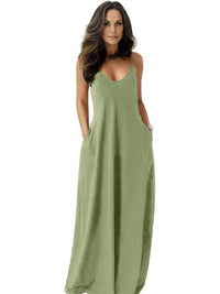 v-neck-solid-pocket-casual-sling-dress
