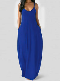 v-neck-solid-pocket-casual-sling-dress