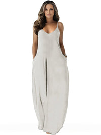 v-neck-solid-pocket-casual-sling-dress