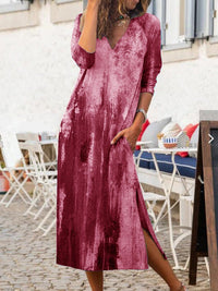 womens-dresses-tie-dye-print-v-neck-slit-casual-dress