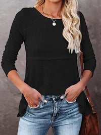 womens-waffle-knit-long-sleeve-t-shirt-1