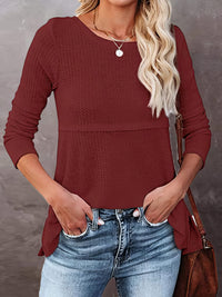 womens-waffle-knit-long-sleeve-t-shirt-1