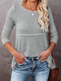 womens-waffle-knit-long-sleeve-t-shirt-1