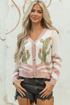 Boho Chic Women's Western Cardigan - Cozy Long Sleeve Knit in Earthy Tones, Ideal for Layering and Fall Fashion