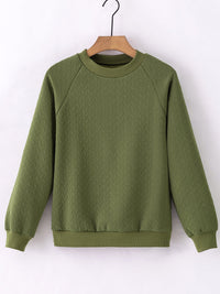 jungle-green-solid-textured-raglan-sleeve-pullover-sweatshirt