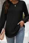Stylish Women's Black Long Sleeve Top - Comfortable, Versatile Fit for Effortless Everyday Fashion