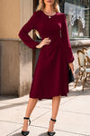 Elegant Women's Solid Midi Dress - Versatile Chic Style, Flattering Fit, Perfect for Every Occasion in Timeless Color
