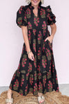 Elegant Women's Boho Floral Maxi Dress - Summer Long Sleeve Dress for Beach, Casual Outings, and Special Occasions