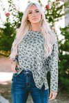 Casual Chic Women's Leopard Print Long Sleeve Top with Stitching - Relaxed Fit for Effortless Everyday Style