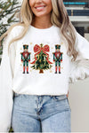 Cozy Women's White Nutcracker Christmas Sweatshirt - Fitted Holiday Graphic Top for Festive Winter Outfits