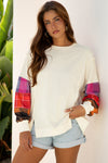 Trendy Multi-Color Women's Casual Fit Patchwork Top with Exposed Seams for Effortless Everyday Style
