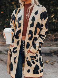 Leopard Print Knit Midi Cardigan