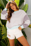 Chic Women's Colorblock Sweatshirt - Cozy Casual Fit for Effortless Everyday Style and Comfort