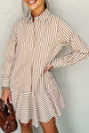 Chic Striped Cotton Shirt Dress for Women - Stylish, Versatile Fit Perfect for Casual Outings and Everyday Wear
